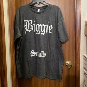 Men's dark gray LIVE AND TELL "Biggie Smalls" t-shirt. Size XL